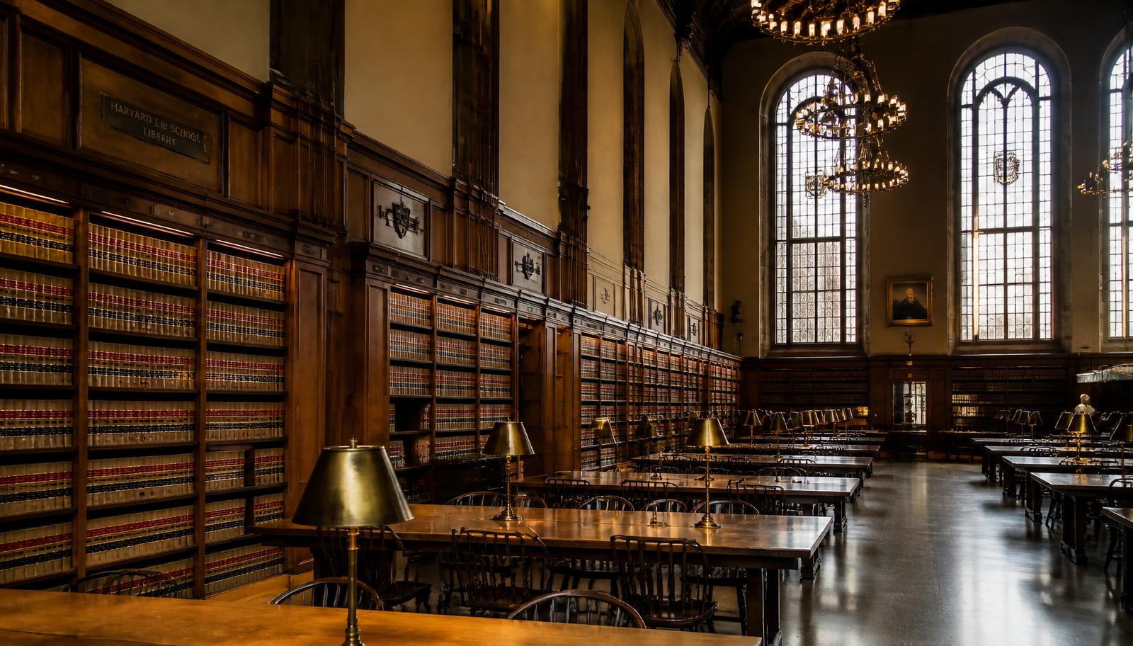 Harvard Law School library reading room